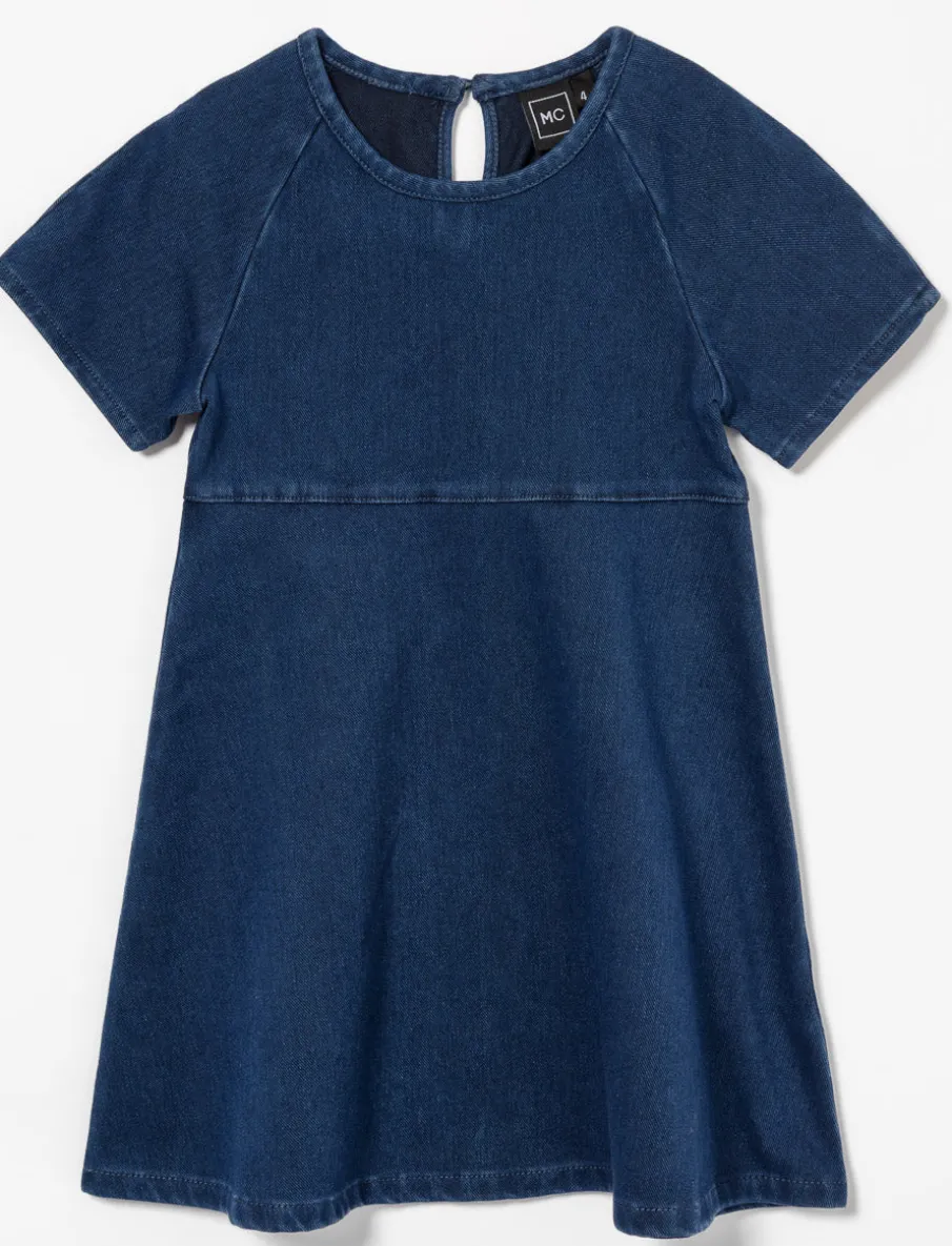 Cinched-waist Denim Dress