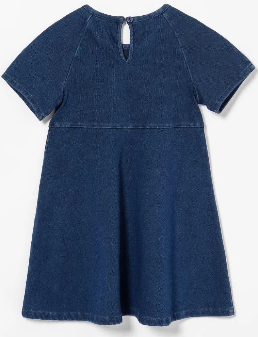 Cinched-waist Denim Dress
