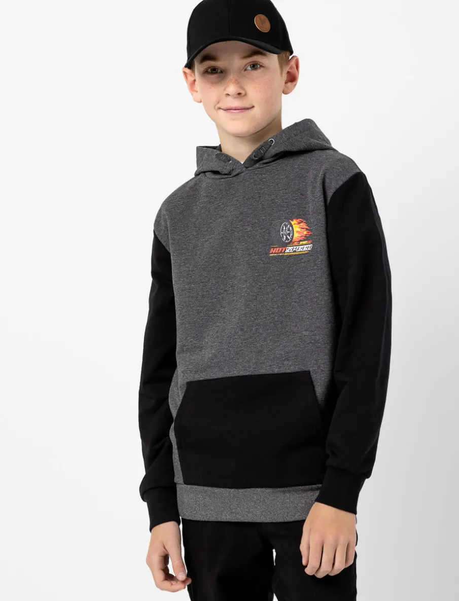 Colour Block Printed Hoodie