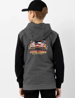 Colour Block Printed Hoodie