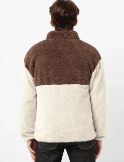 Colour Block Zip-up Sherpa Jacket