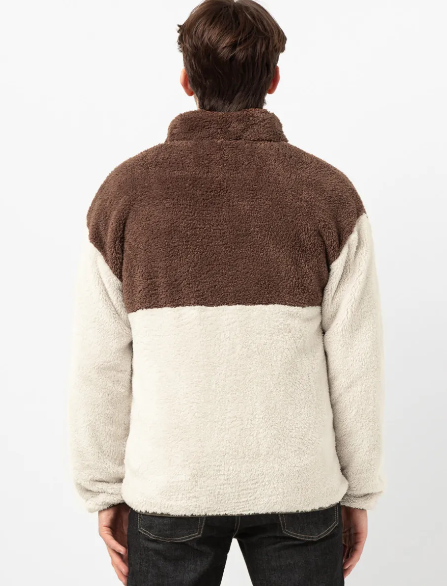 Colour Block Zip-up Sherpa Jacket