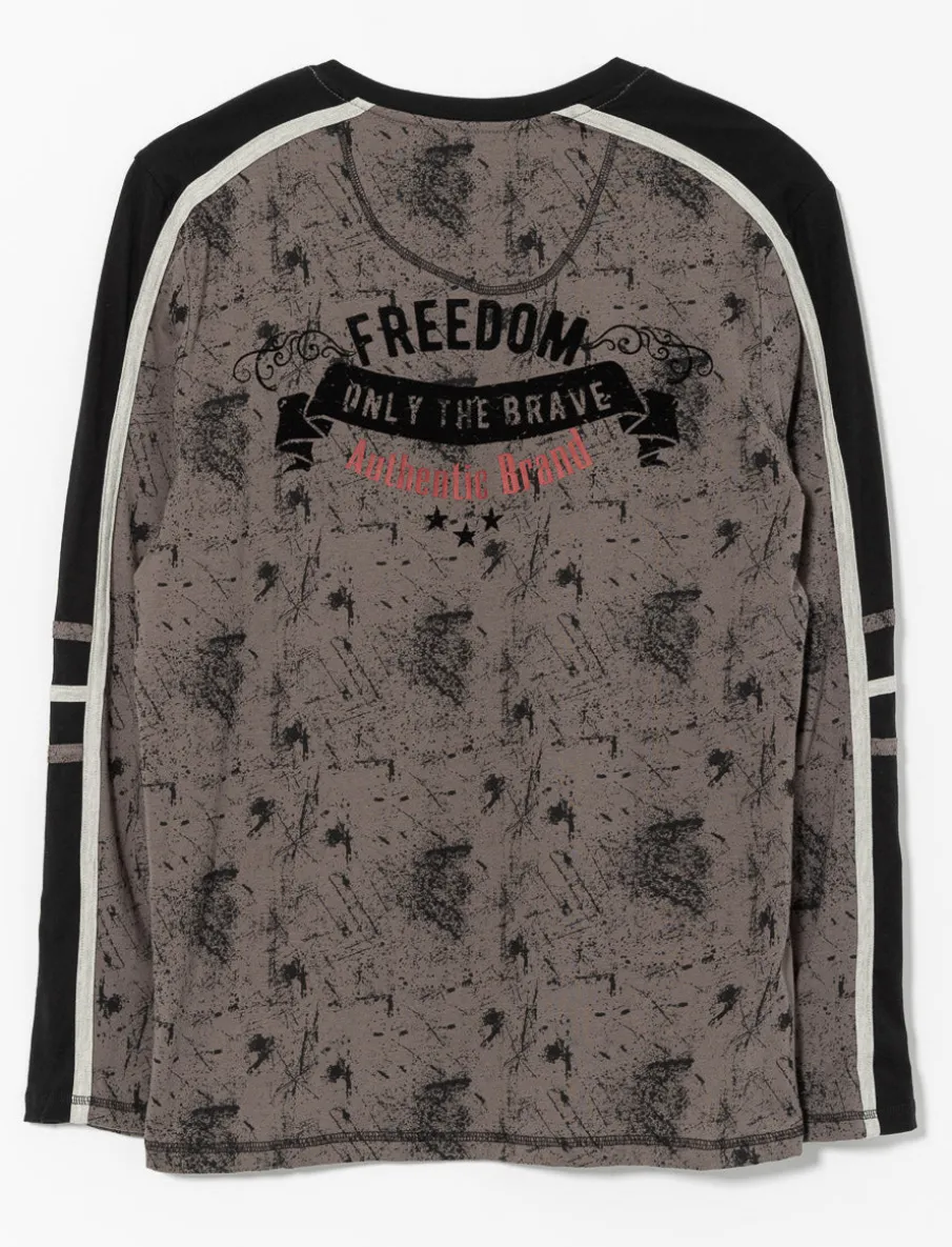 Contrast Band Printed T-shirt