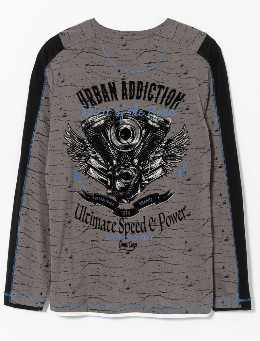 Contrast Band Printed T-shirt