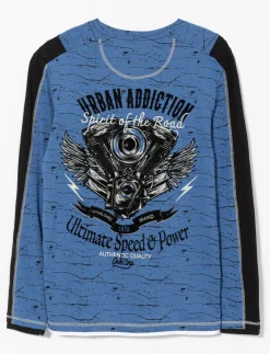 Contrast Band Printed T-shirt