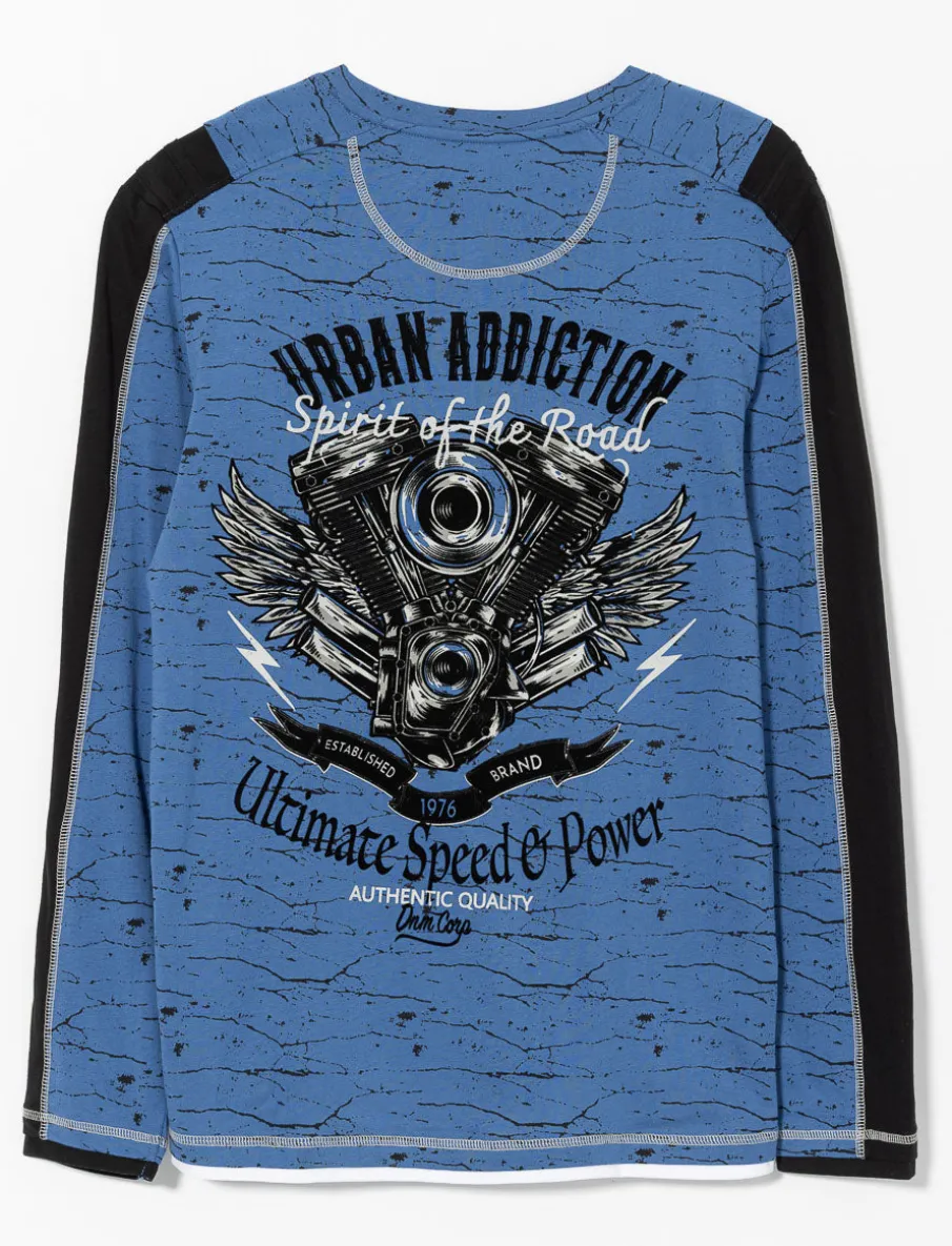 Contrast Band Printed T-shirt