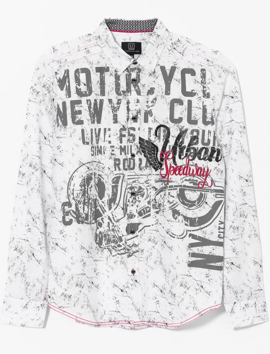 Contrast Stitch Printed Shirt