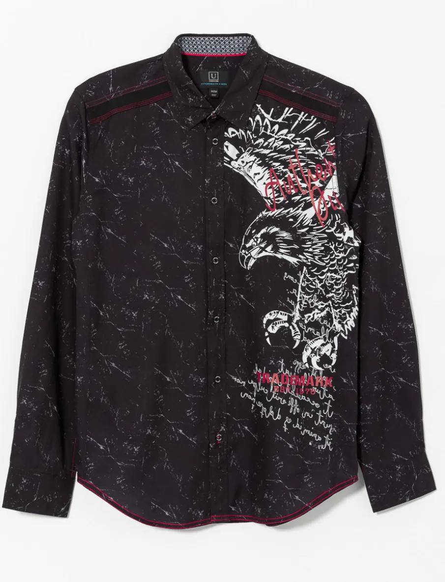 Contrast Stitch Printed Shirt