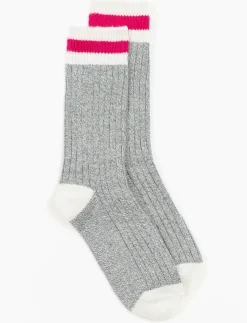 Contrast-stripe Socks