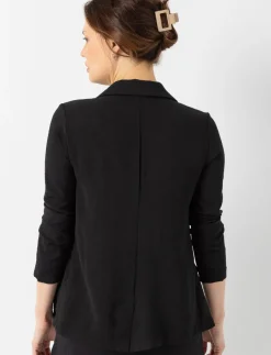 Crepe-effect Open Blazer