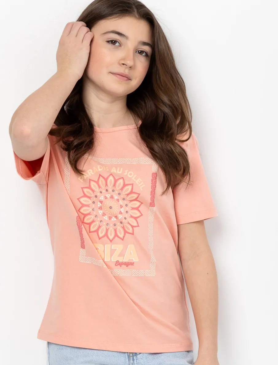Crew Neck Printed T-Shirt - Teen Girls