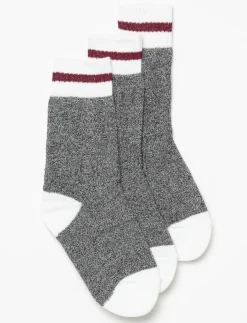 Crew Socks with a Striped Hem