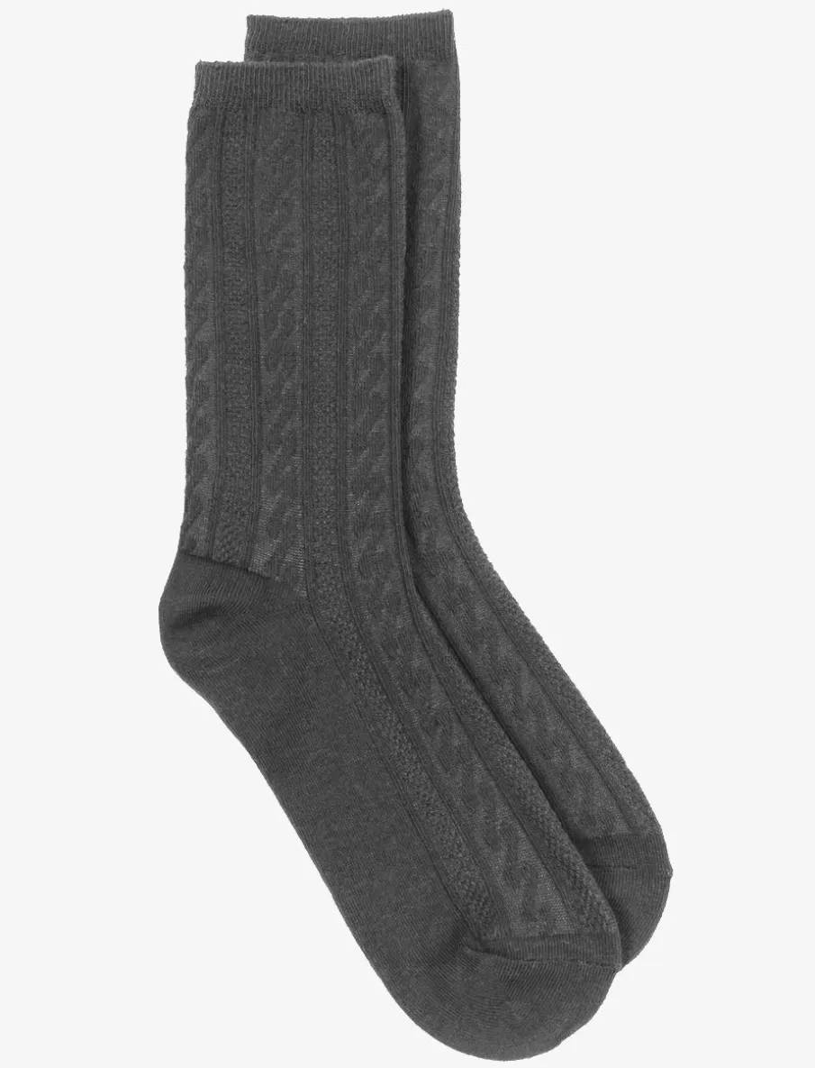 Crew Socks with Braided Details