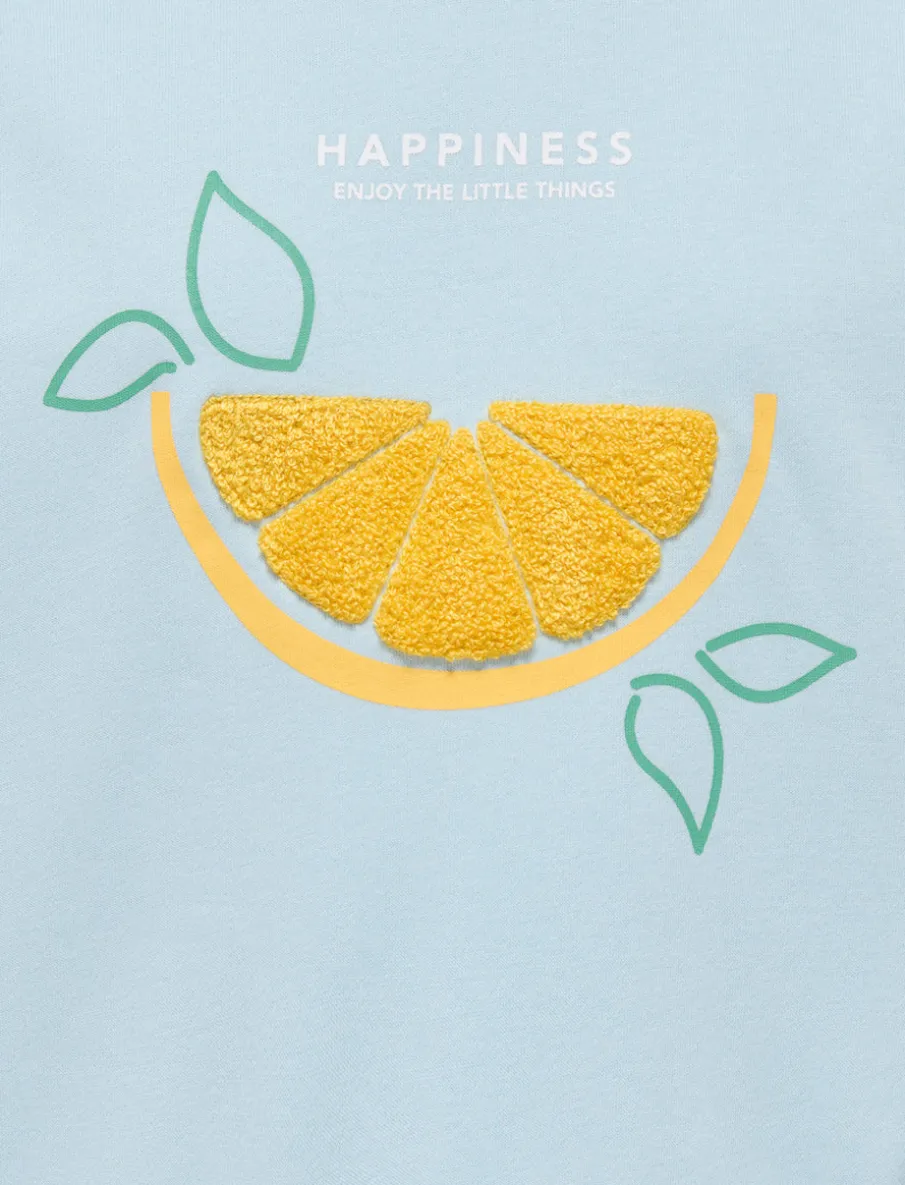 Crewneck Sweater with Textured Graphic
