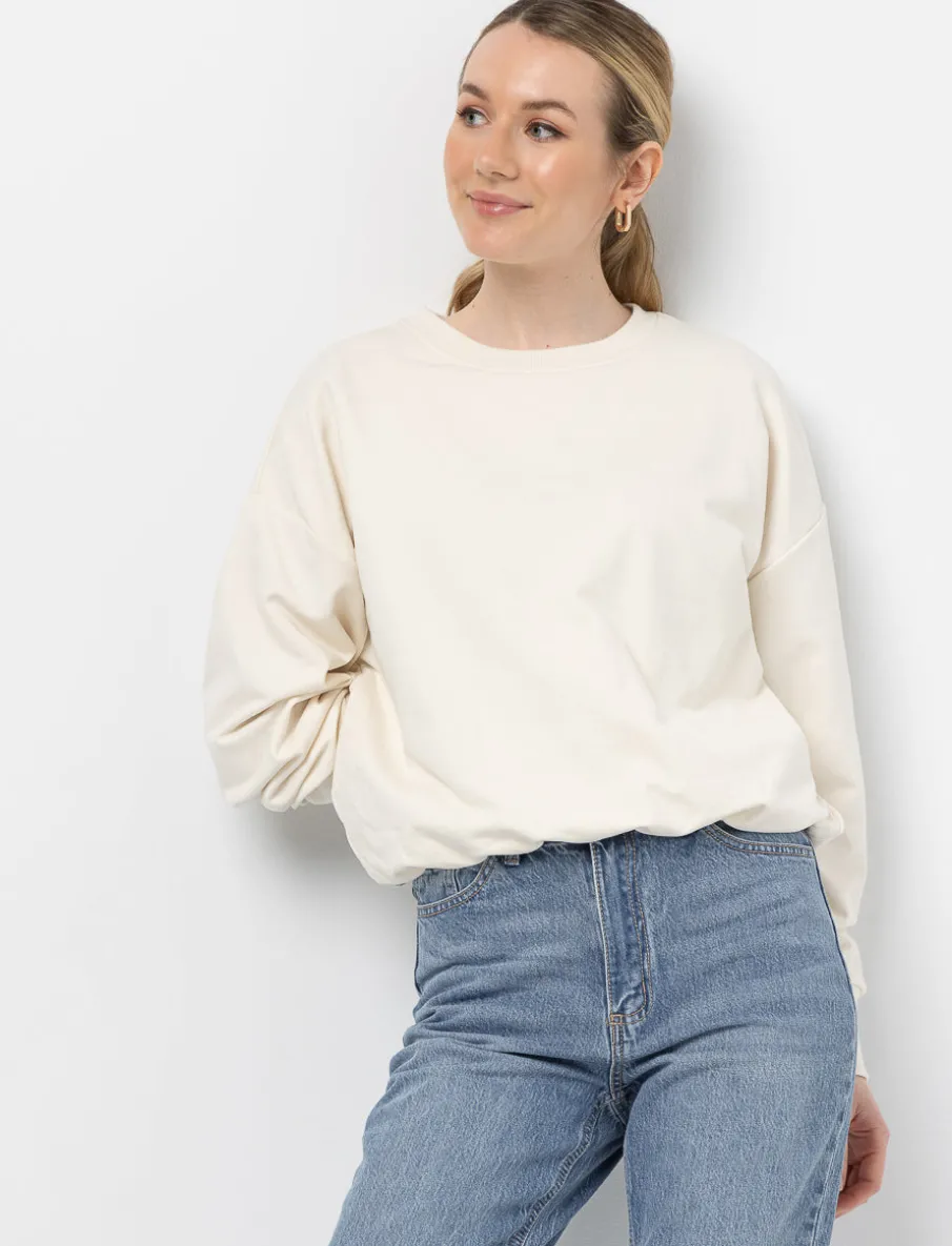 Crewneck Sweatshirt with Cinched Hem