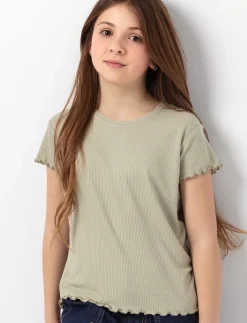 Crewneck T-shirt with Lettuce Trim
