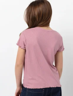 Crewneck T-shirt with Lettuce Trim