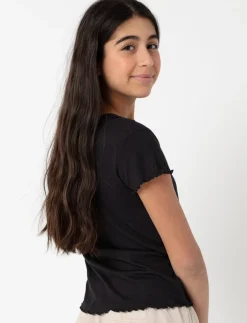 Crewneck T-shirt with Lettuce Trim