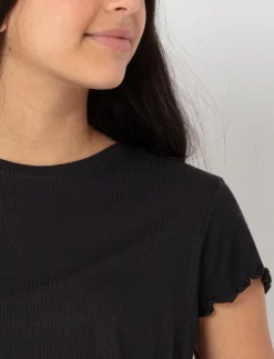 Crewneck T-shirt with Lettuce Trim
