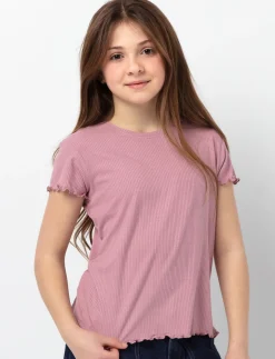 Crewneck T-shirt with Lettuce Trim