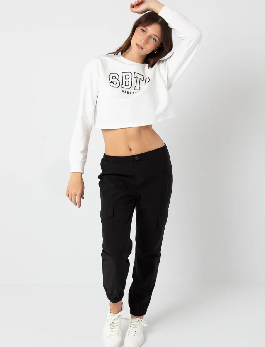 Cropped Embroidered Sweater