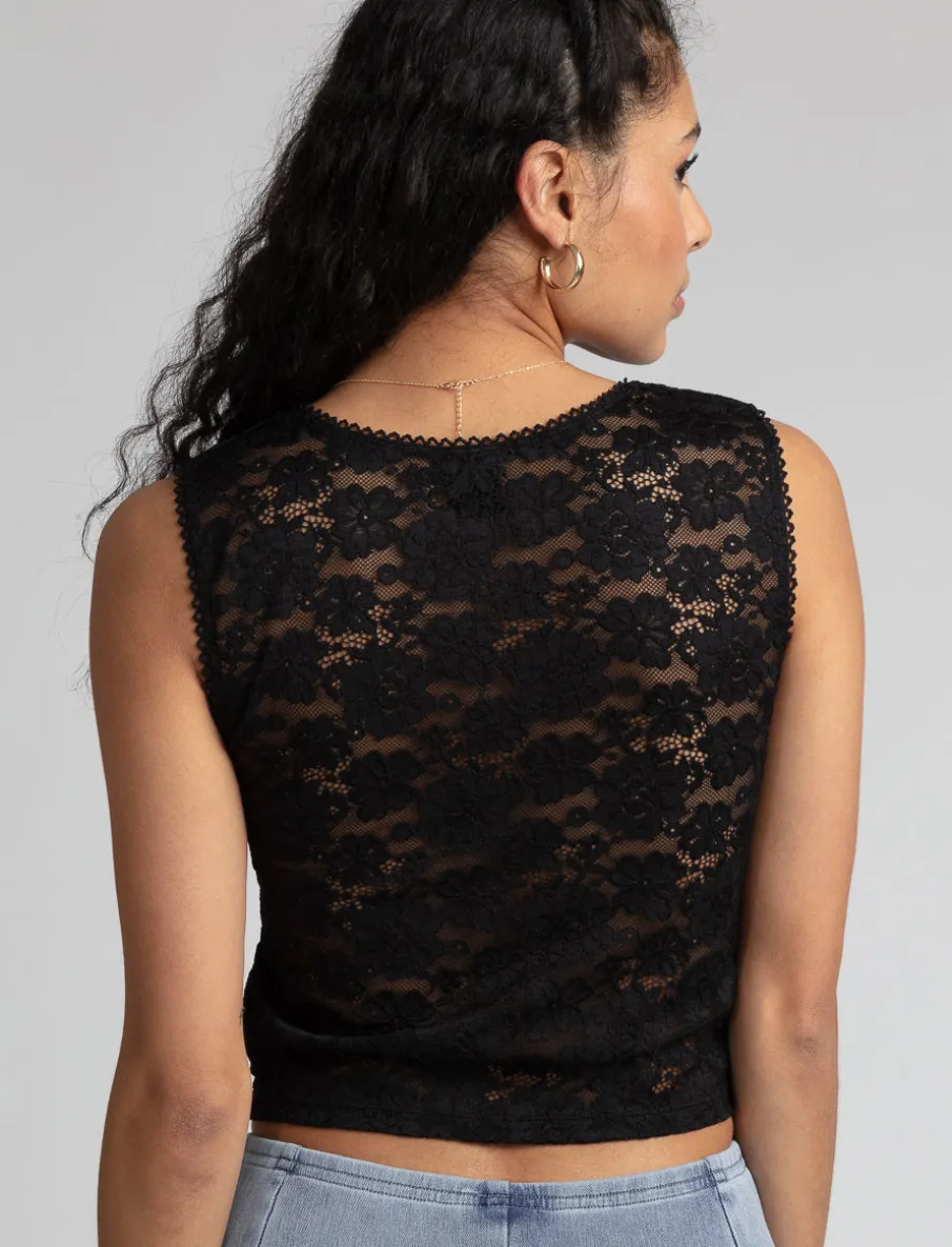 Cropped Lace Tank Top