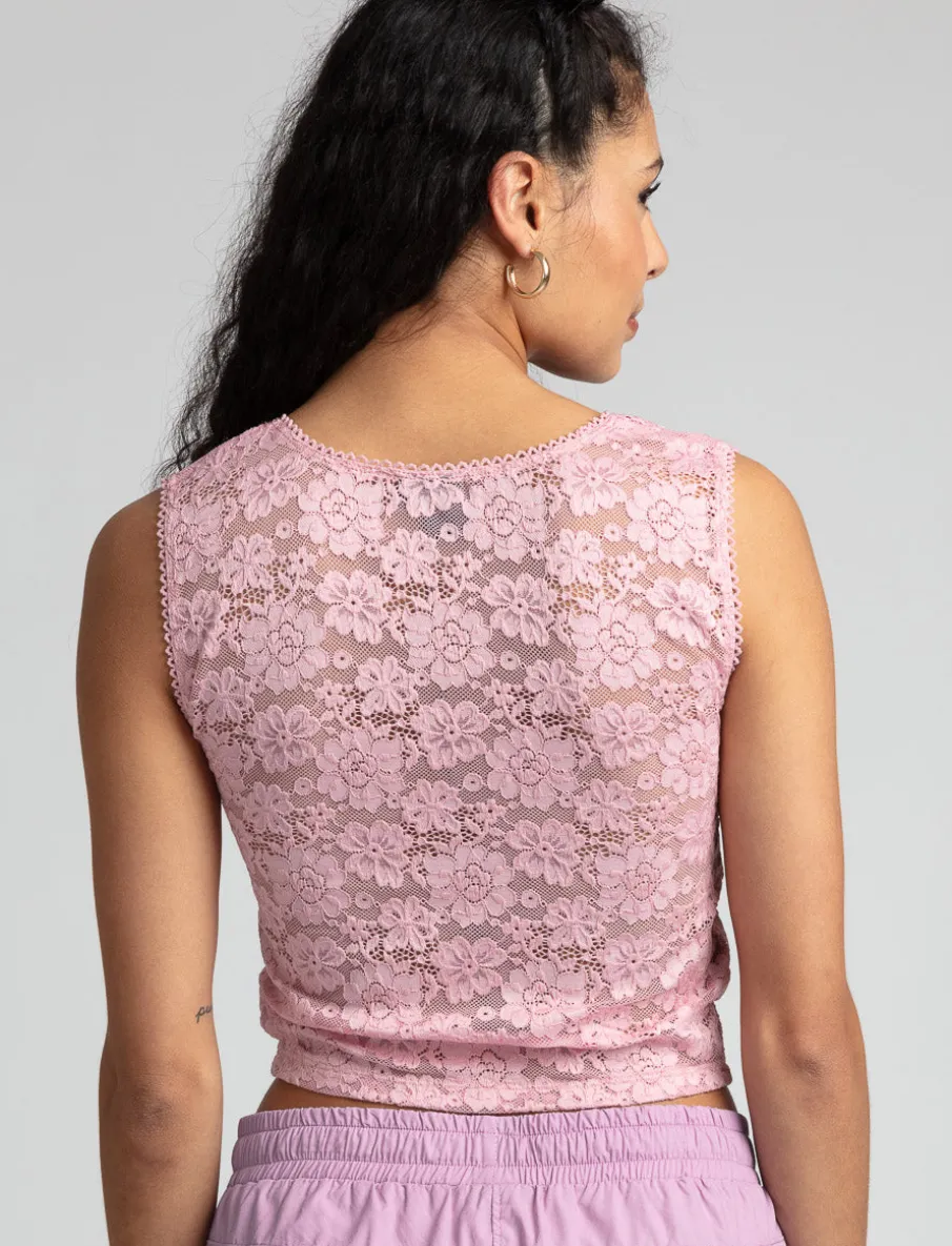 Cropped Lace Tank Top