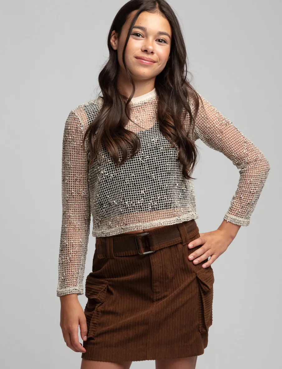 Cropped Mesh T-shirt