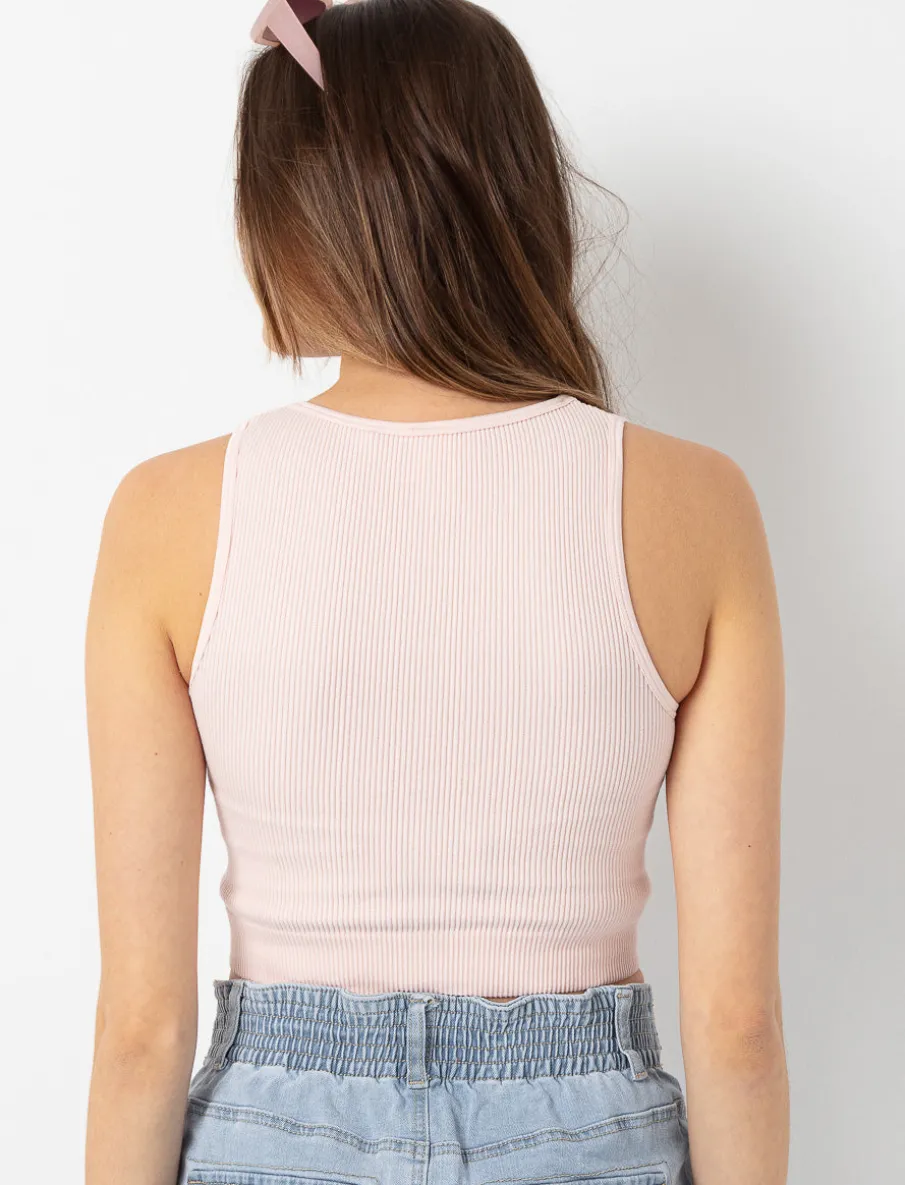 Cropped Ribbed Tank Top