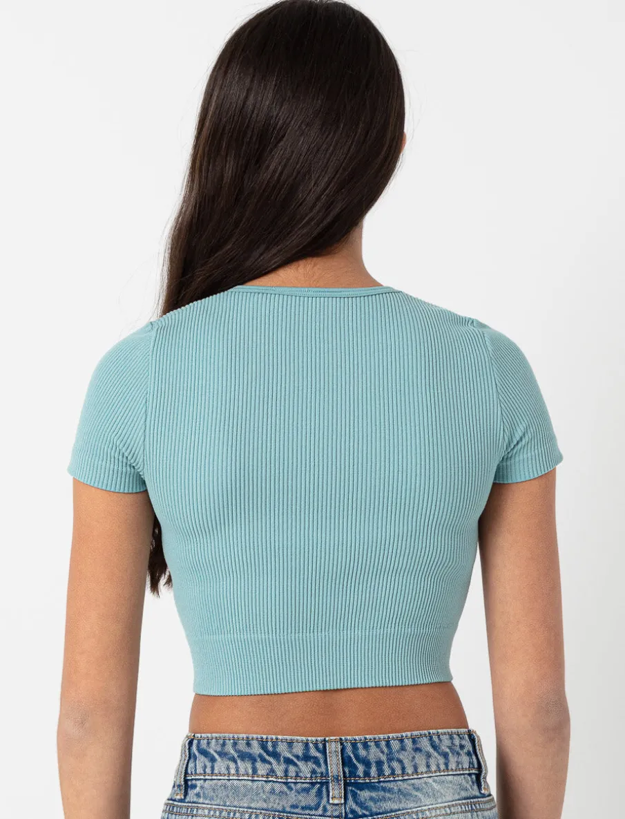 Cropped Ribbed T-shirt