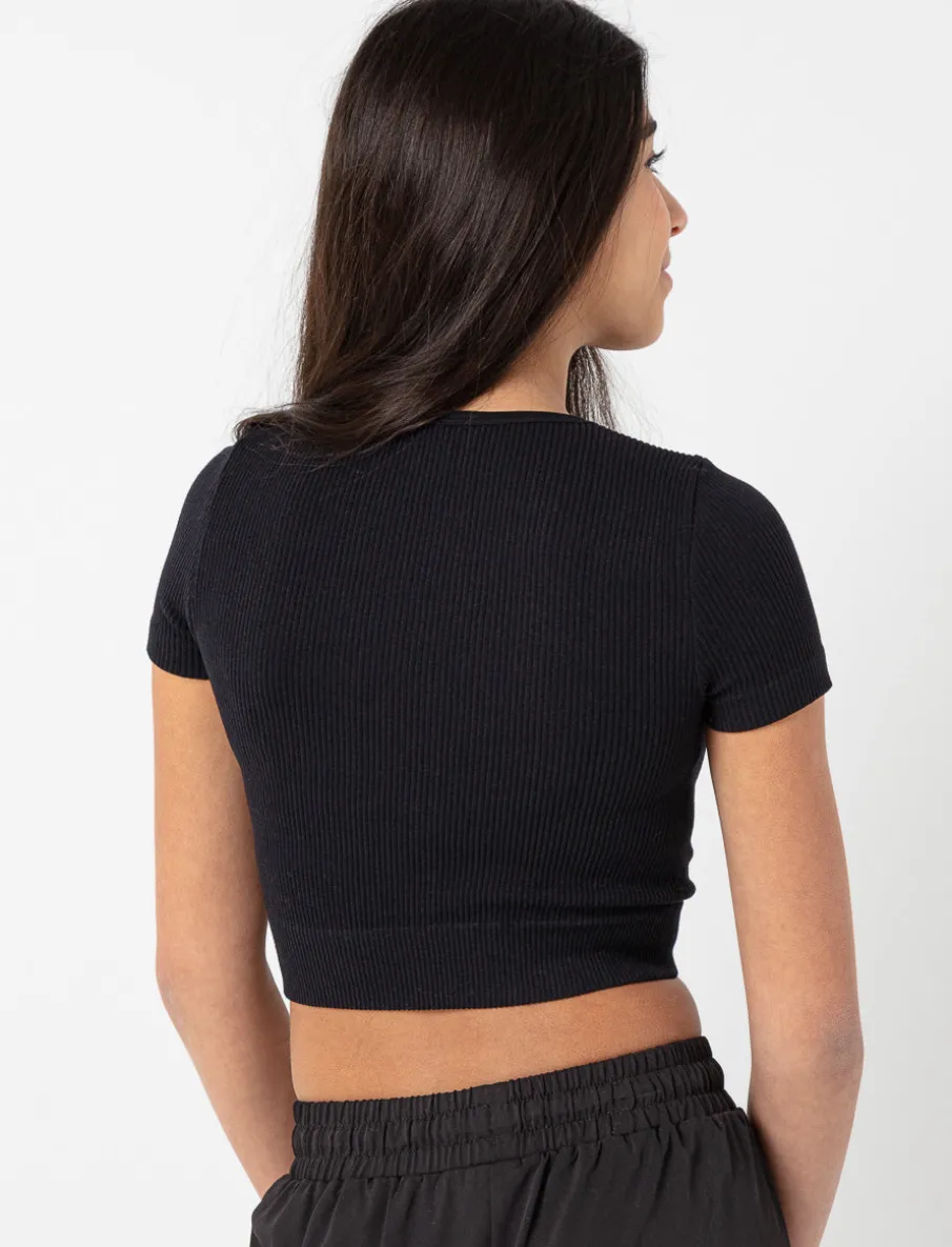 Cropped Ribbed T-shirt