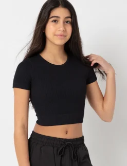Cropped Ribbed T-shirt