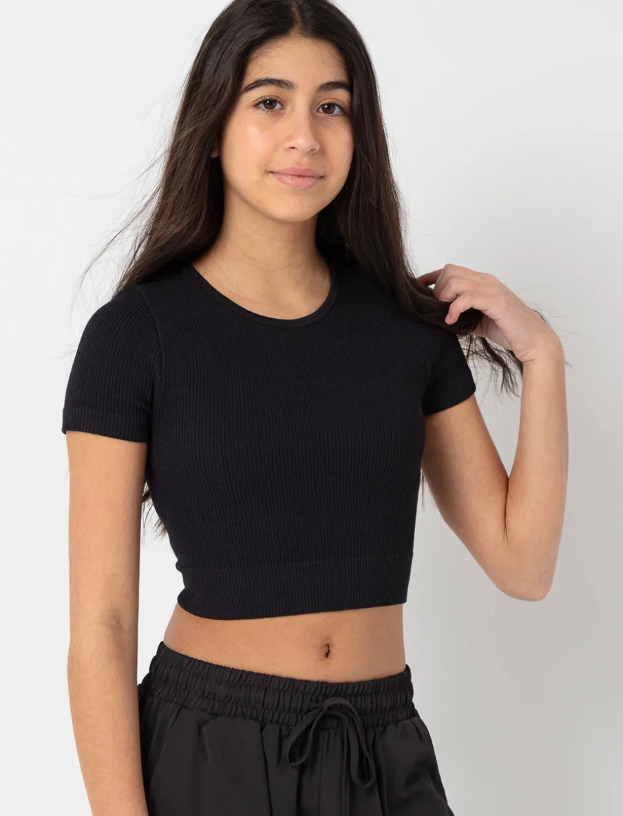 Cropped Ribbed T-shirt