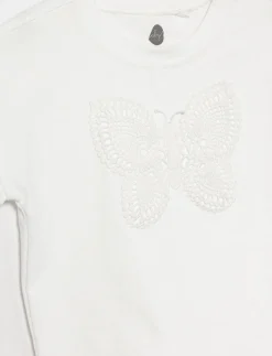 Cropped Ruffled-sleeve T-shirt