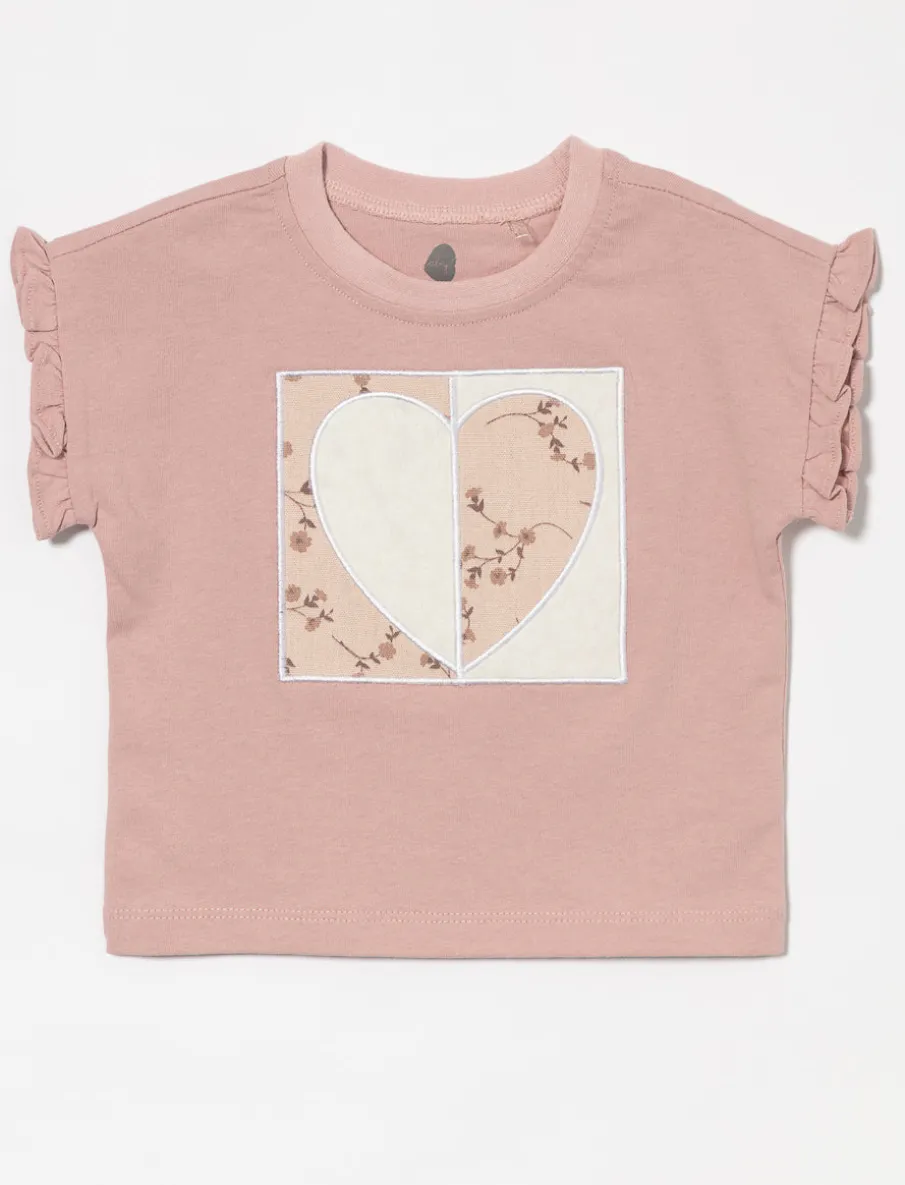 Cropped Ruffled-sleeve T-shirt
