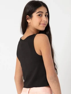 Cropped Split-neckline Tank Top