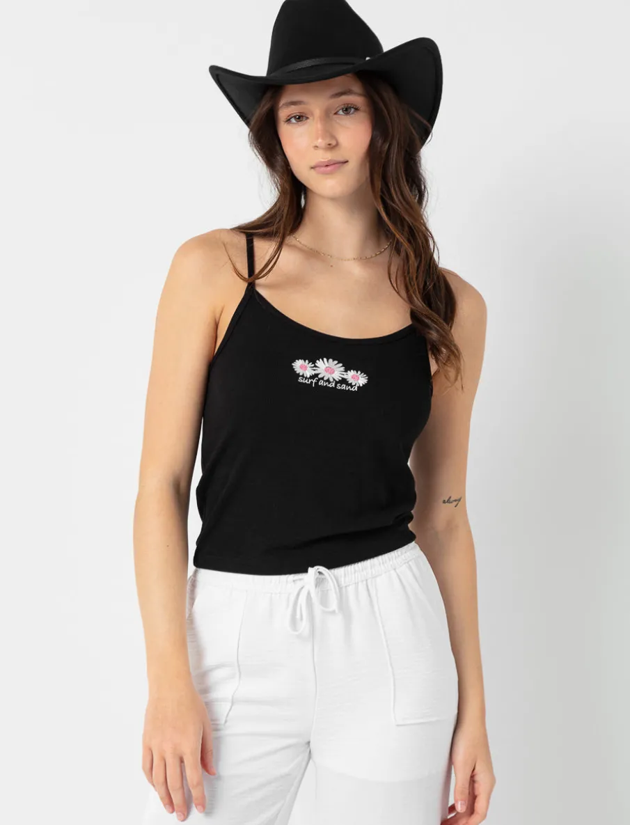 Cropped Tank Top with Embroidery