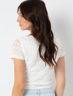 Cropped Textured T-shirt