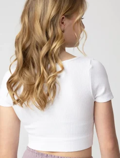Cropped V-neck T-shirt