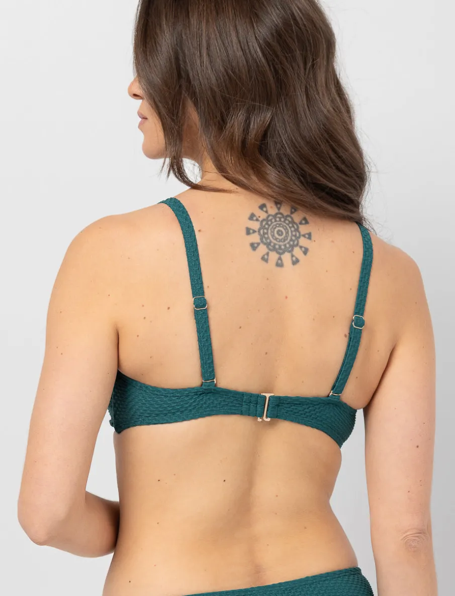 Cross-front Bandeau Bikini Top with Removable Straps