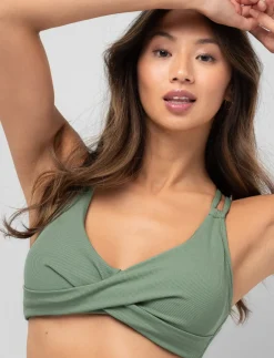 Cross-front D-cup Bikini Top