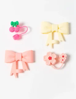 Decorative Straw Caps - Pack of 4