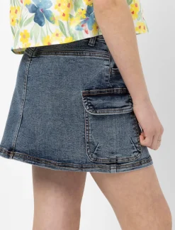 Denim Cargo Skirt