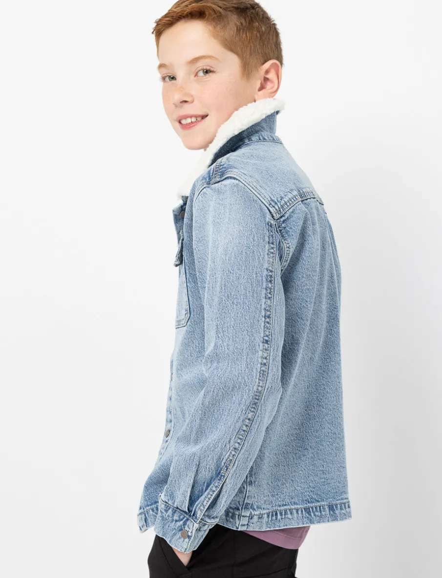 Denim Jacket with Sherpa Collar