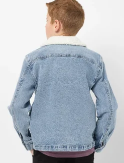 Denim Jacket with Sherpa Collar