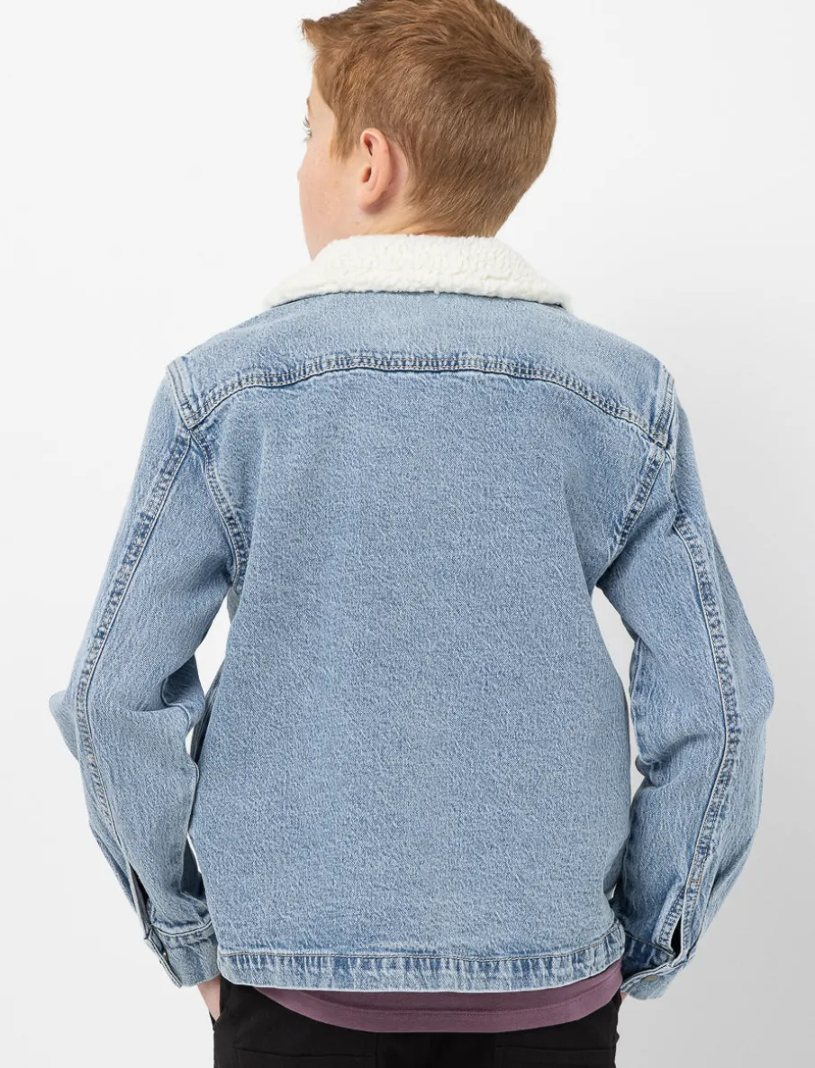 Denim Jacket with Sherpa Collar
