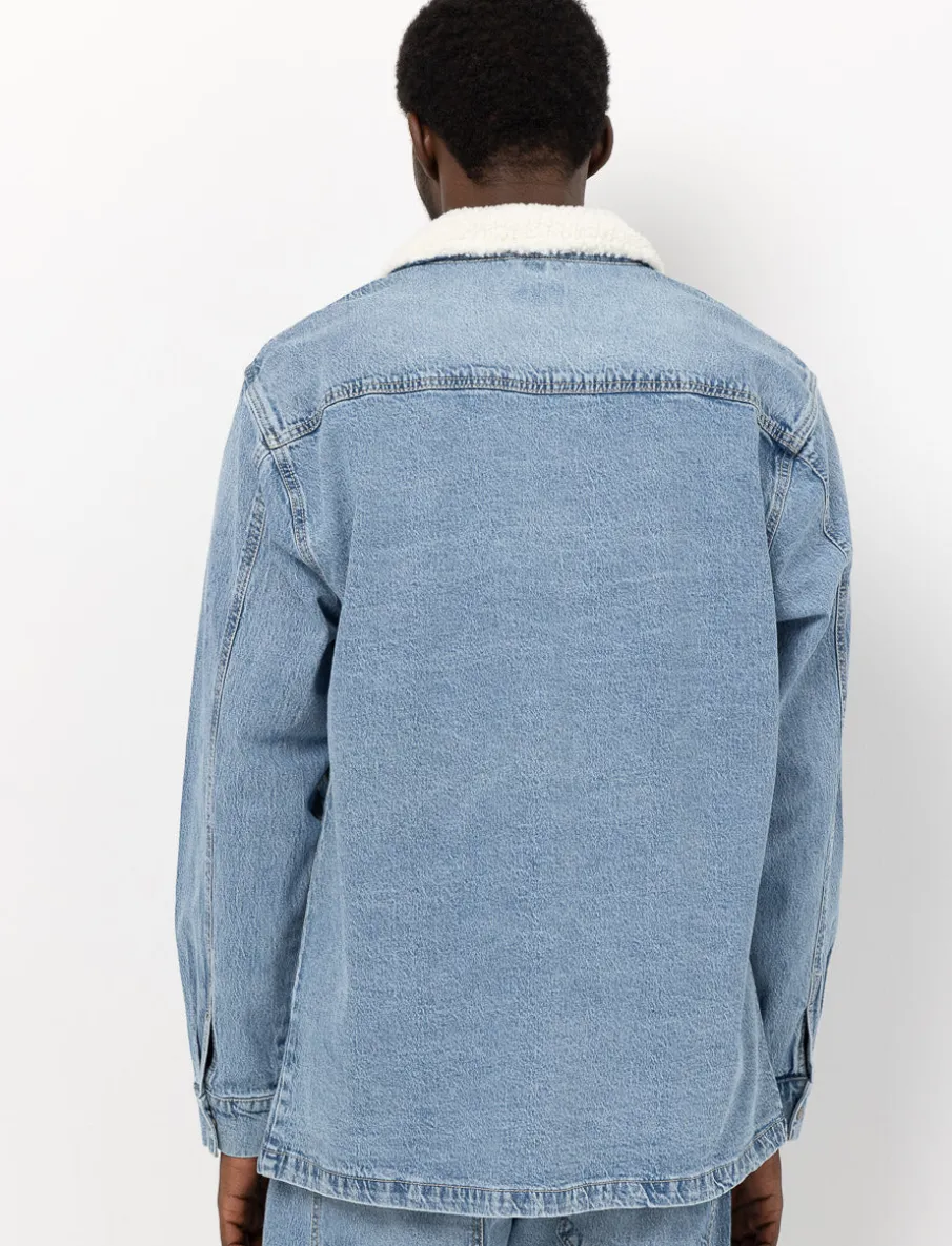 Denim Jacket with Sherpa Collar