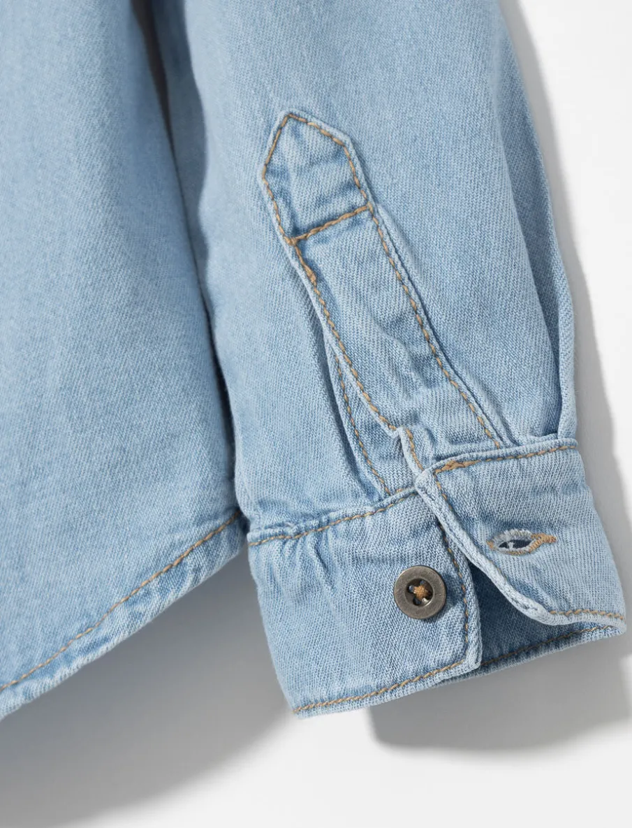 Denim Overshirt with Pocket - Little Girl