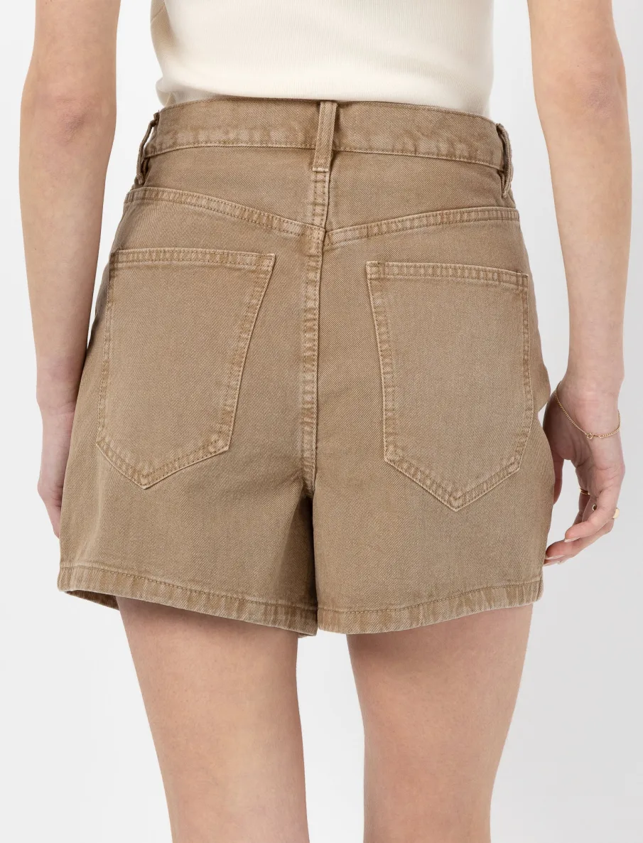 Denim Shorts with Crossover Waist