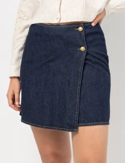 Denim Skirt with Buttons